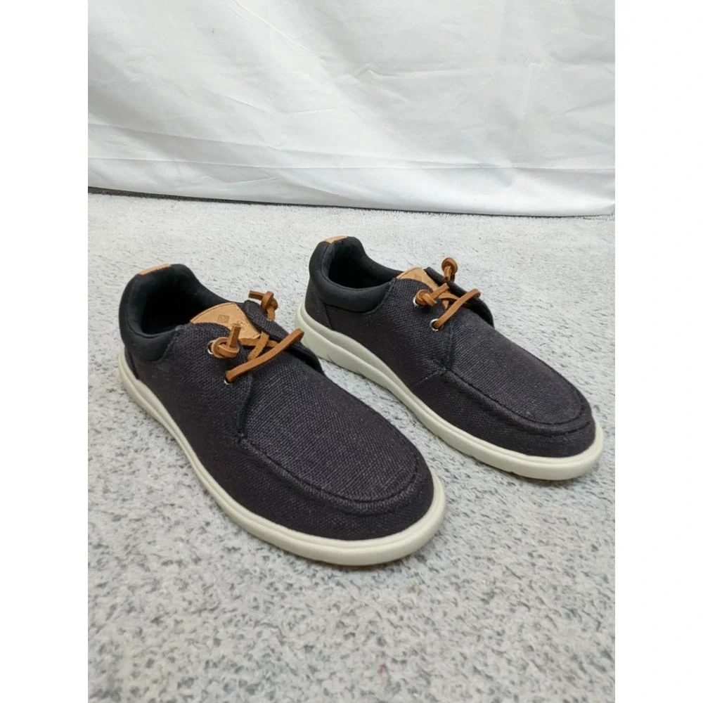 Sperry Captain Moc Hemp Slip-On Boat Shoes Sneakers Black‎ Men's 5.5M